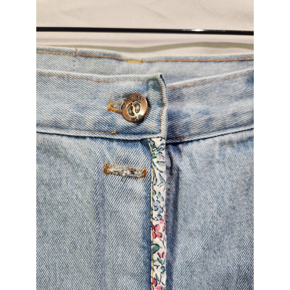 VTG‎ Y2K Hangten Button Up Denim Skirt with Floral Patches 11/12 30" Waist - Picture 2 of 7